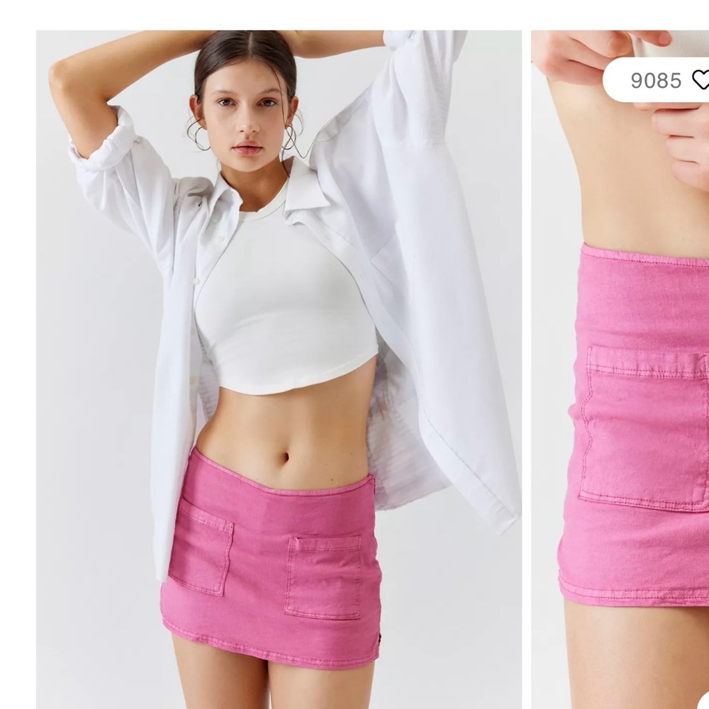 Urban Outfitters Pink Ruched Pencil Skorts